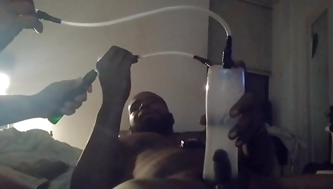 Ebony chick smoking and getting rammed on a webcam