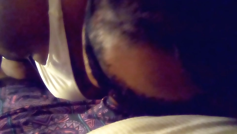 Ebony brunette with big tits and brown hair fucks in a bikini