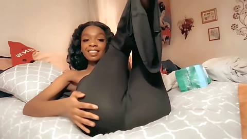 Ebony beauty enjoys a good dick in her hairy pussy