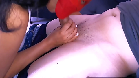 Latina brunette gets her tight pussy humped by a black man