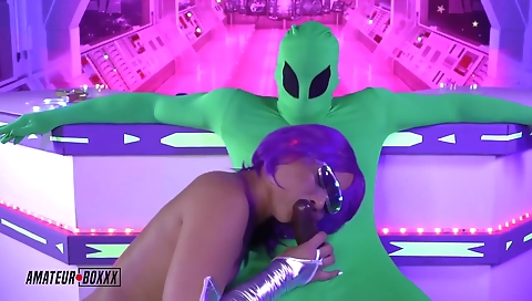 ebony babe in a dress gets her ass pounded by a big dick