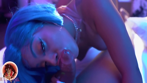 Ebony with a hot tattooed pussy gets fucked by a big cock