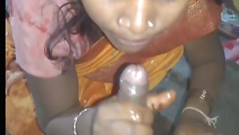 Ebony brunette with a hairy pussy gets me deep-throated