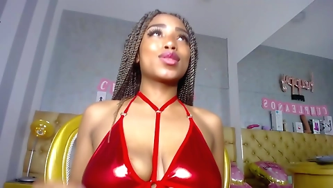 ebony woman with big tits seduces a guy to fuck her ass