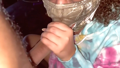 Big booty ebony teen gets her pussy fucked outdoors