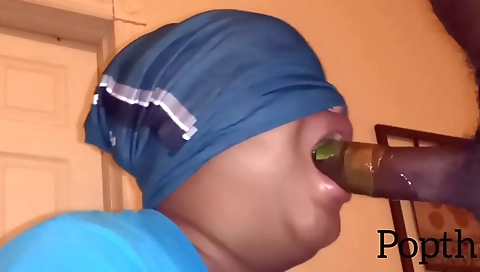 Busty ebony teen fucks her webcam lover in the doggy