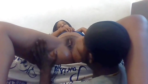 Ebony brunette fucked in the ass by a black dick in a black video