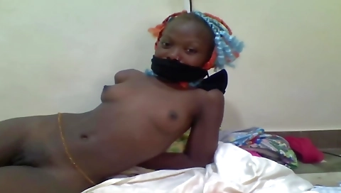 Ebony slut with a sexy pussy in a hot bondage video