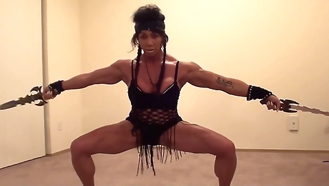 Big ass ebony bodybuilder solo with big tits video
