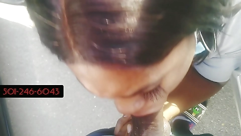 Ebony chick with black stockings sucks a guy deepthroating