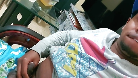 Ebony stepdaughter is caught masturbating while playing