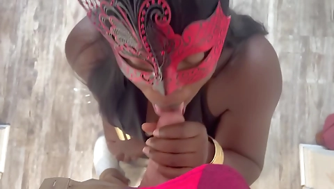 Ebony brunette with a great mouth and big ass enjoys his stepdad