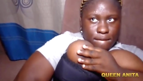 Ebony babe with a big ass and beautiful face in porn scene