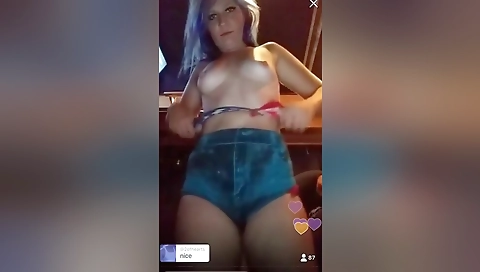 Ebony stripper with big boobs strips and spreads legs wide