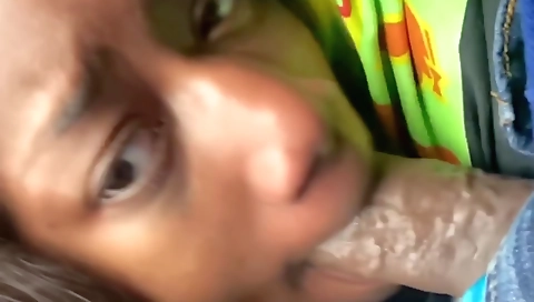 Ebony babe with a big ass and a tight ass is fucked deepthroating