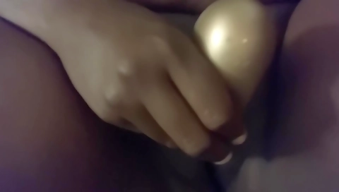 Ebony chick masturbates on camera in homemade solo video