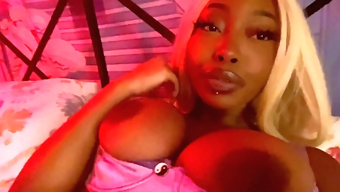 Ebony blonde uses toy in her pussy in private porn