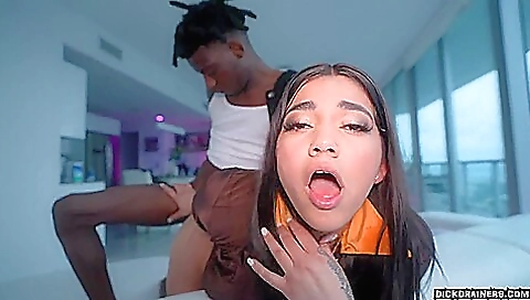 Monster 12 Inch Bbc Delivery To Her Throat & Pussy