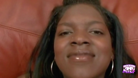 Busty ebony milf gets creampied by her older black friend