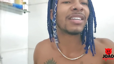 Brazilian tattooed teen with a small body gets creampie