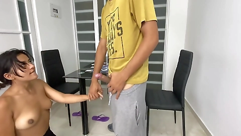 My ebony girlfriend gives her hairy pussy a homemade fuck